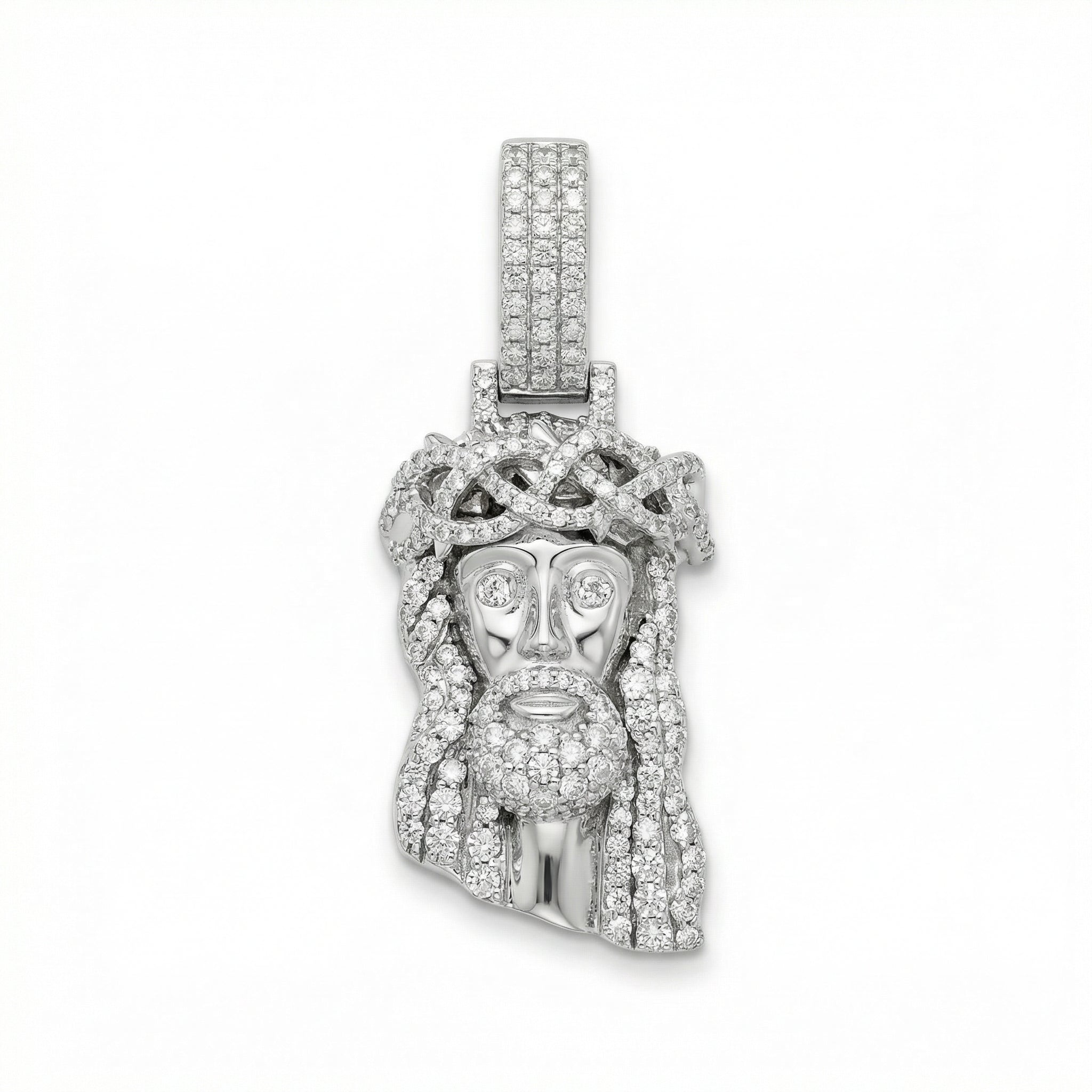 Mini Iced Out Jesus Pendant