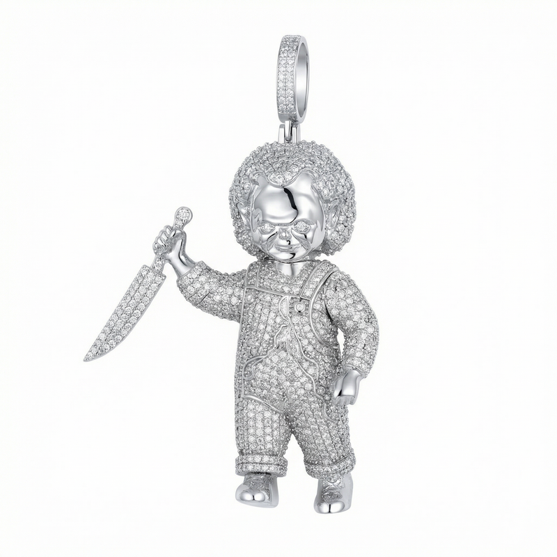 Solid Iced Out Chucky Pendant