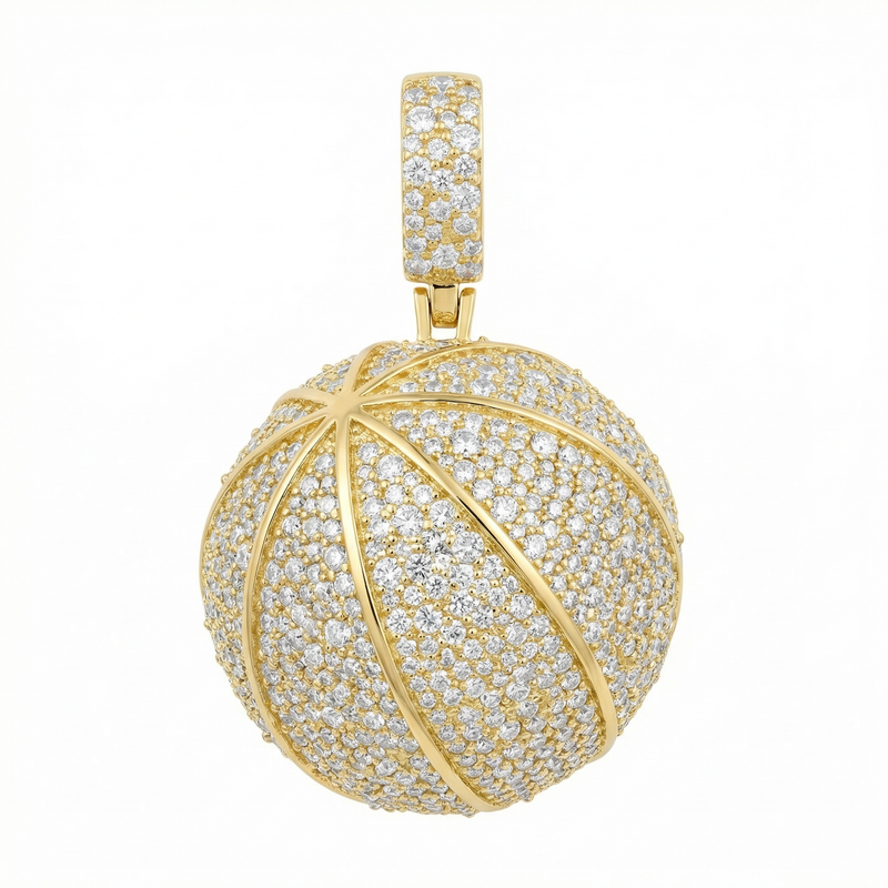 Iced Basketball Pendant