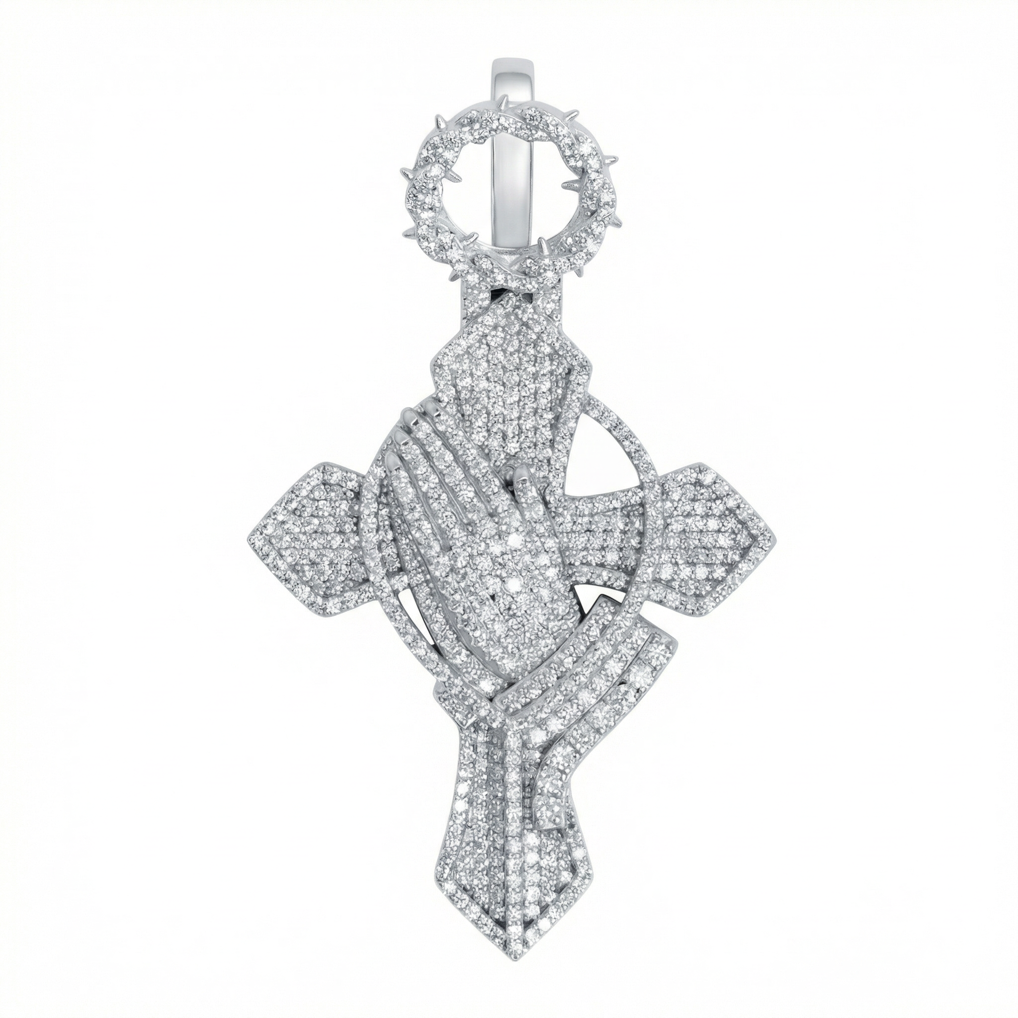 Praying Hands Cross Pendant