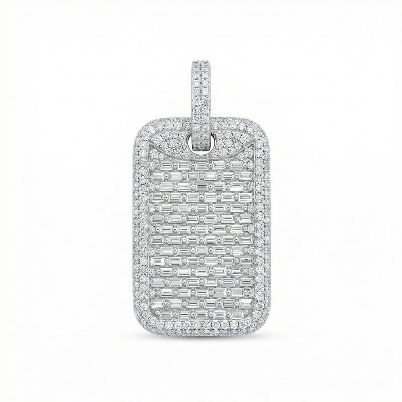 Dog Tag Baguette Cut Pendant