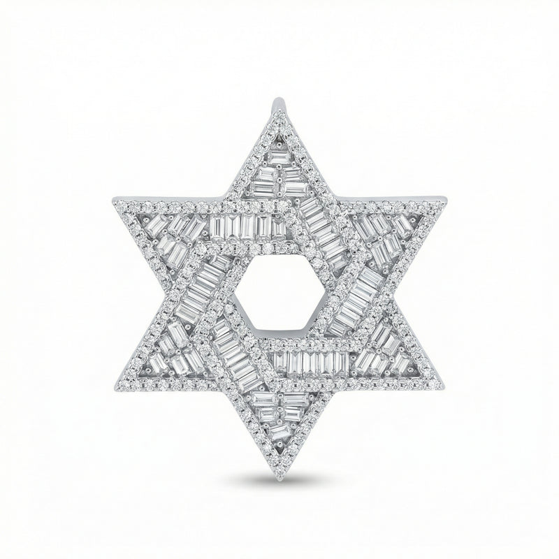 Emerald Cut Star of David Pendant