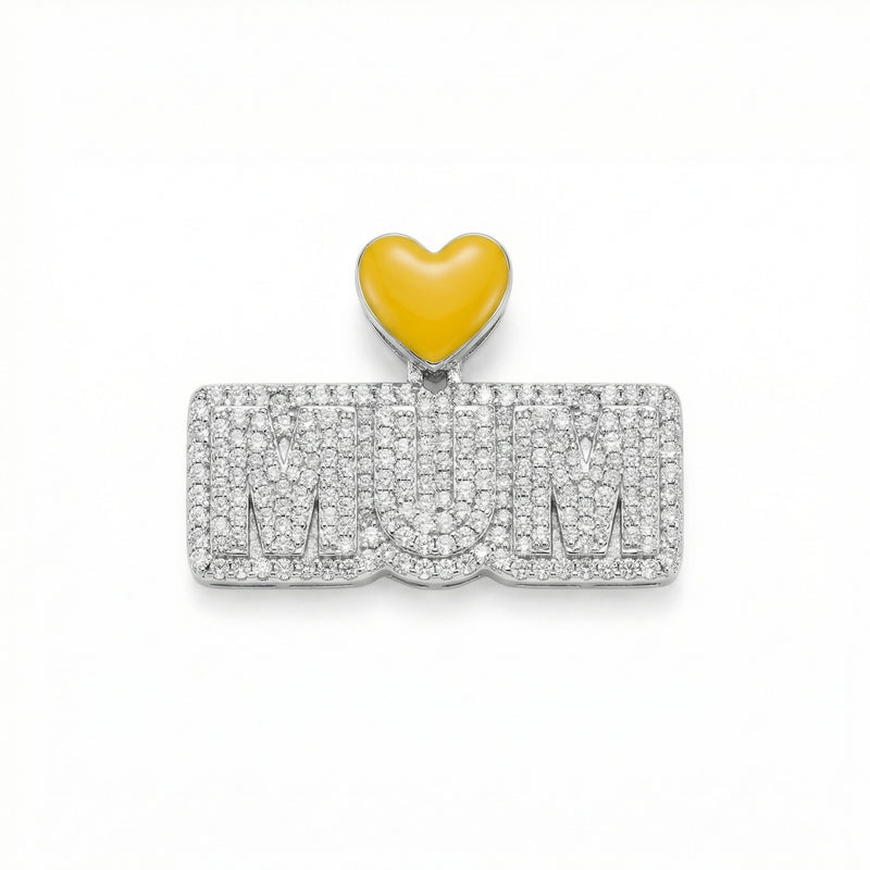 Round Cut Enamel Mum Pendant