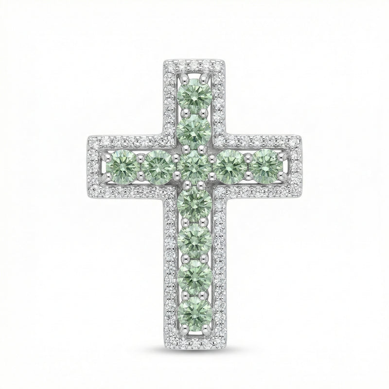 Flawless Round Cut Cross Pendant
