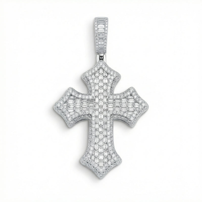 Baguette Setting Cross Pendant