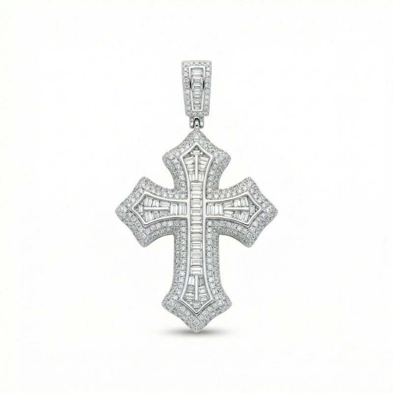 Baguette Setting Cross Pendant