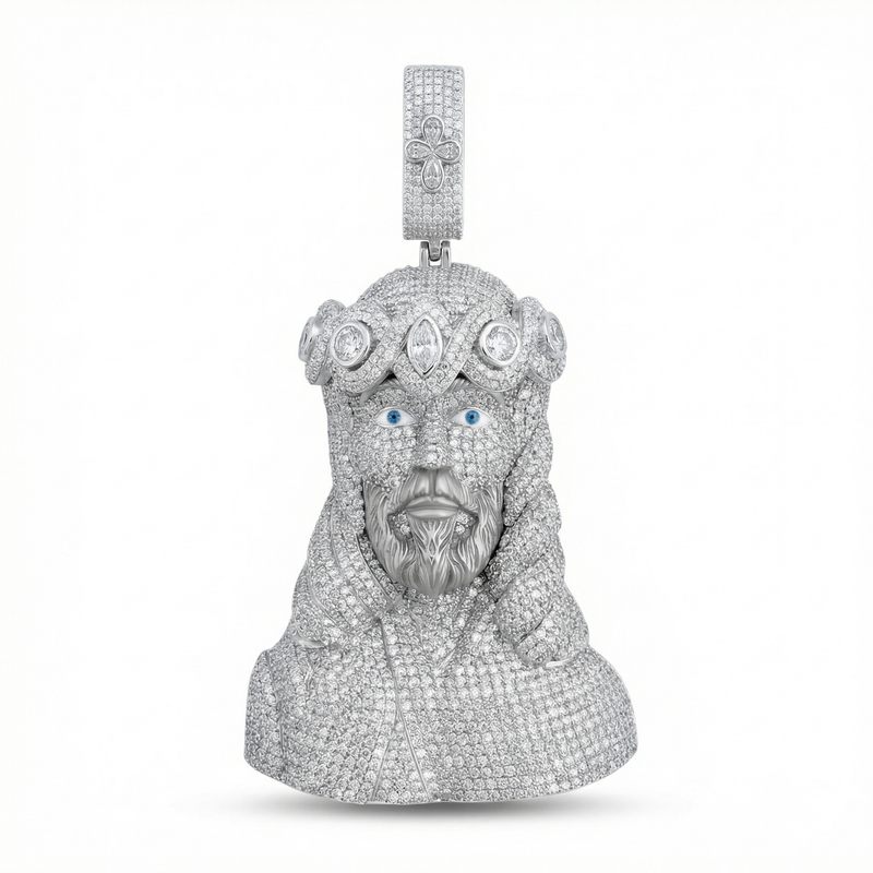 Mismatch Gem Set Jesus Pendant