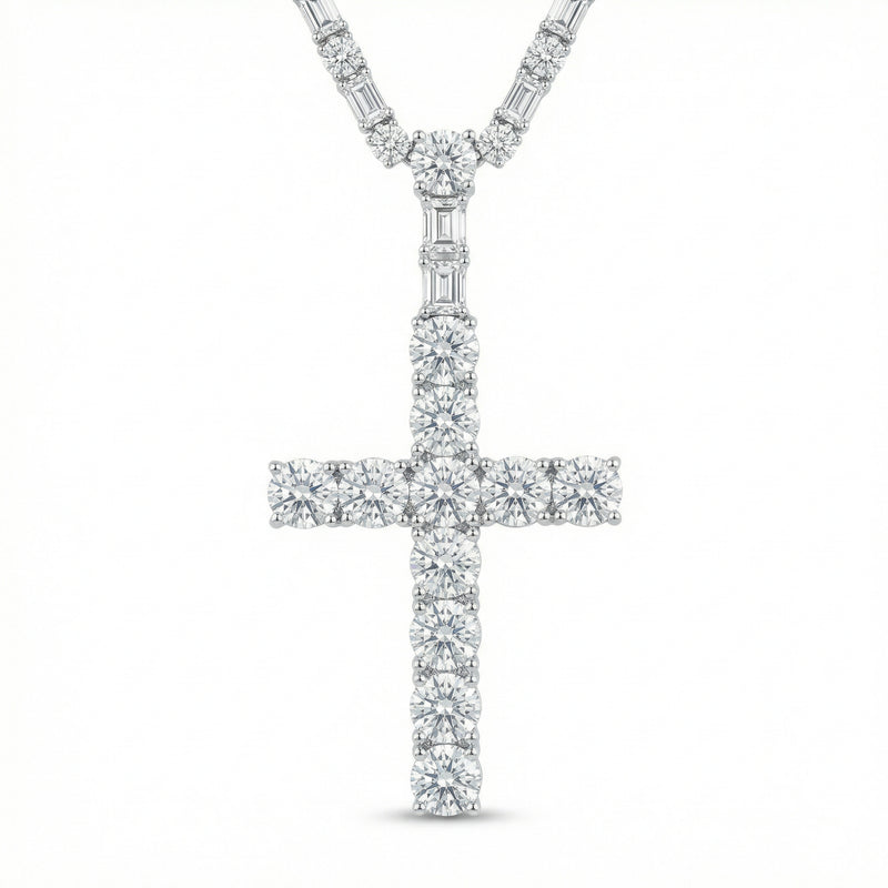 Flawless Round Gem Cross Pendant