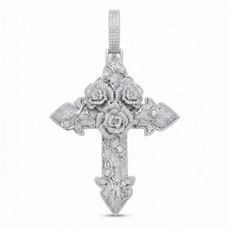 Flower Set Rosed Cross Pendant 4