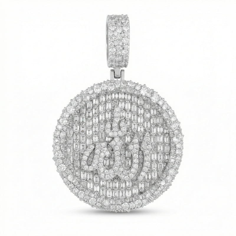 Round Allah Mismatch Cut Pendant