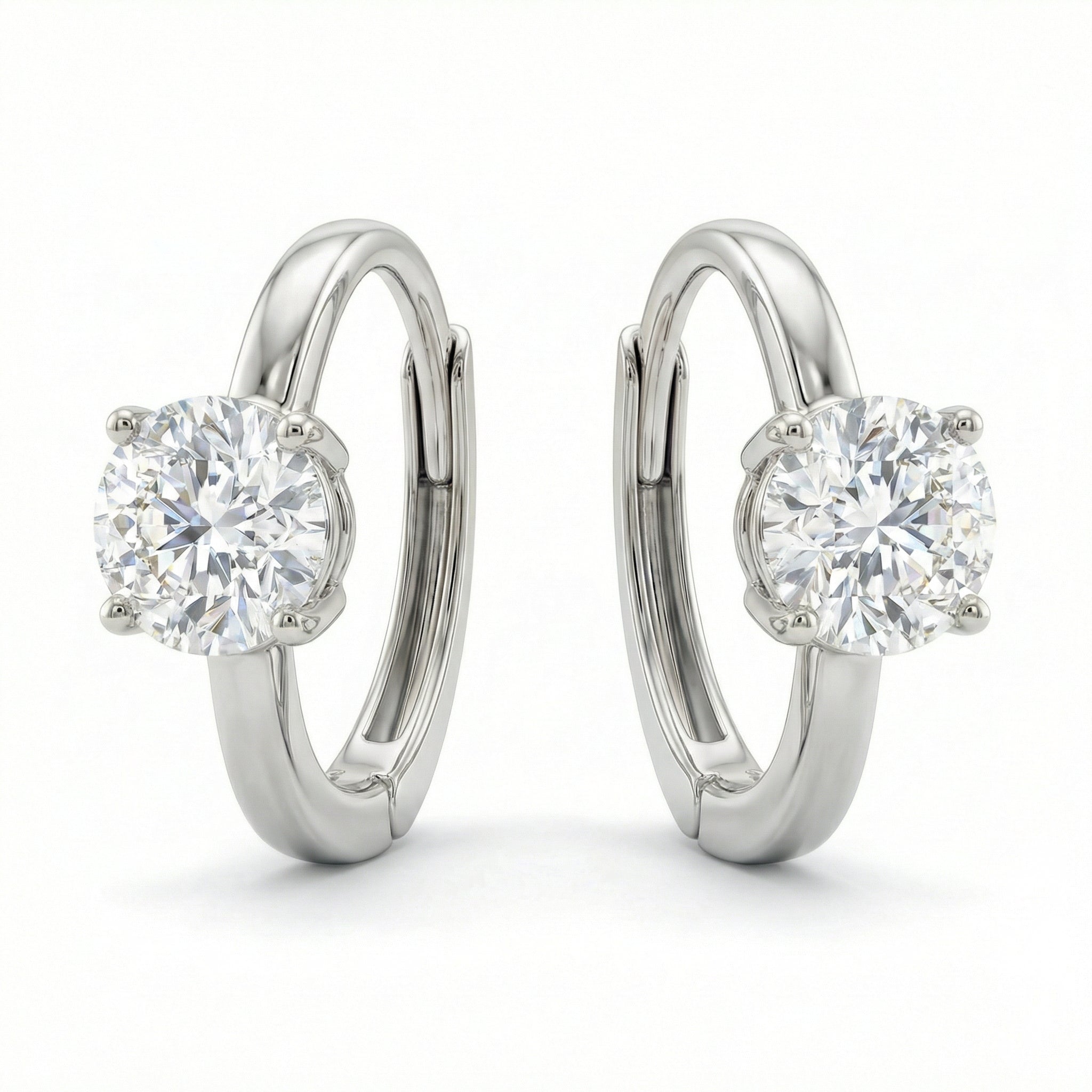 Solitaire Hoop Earrings