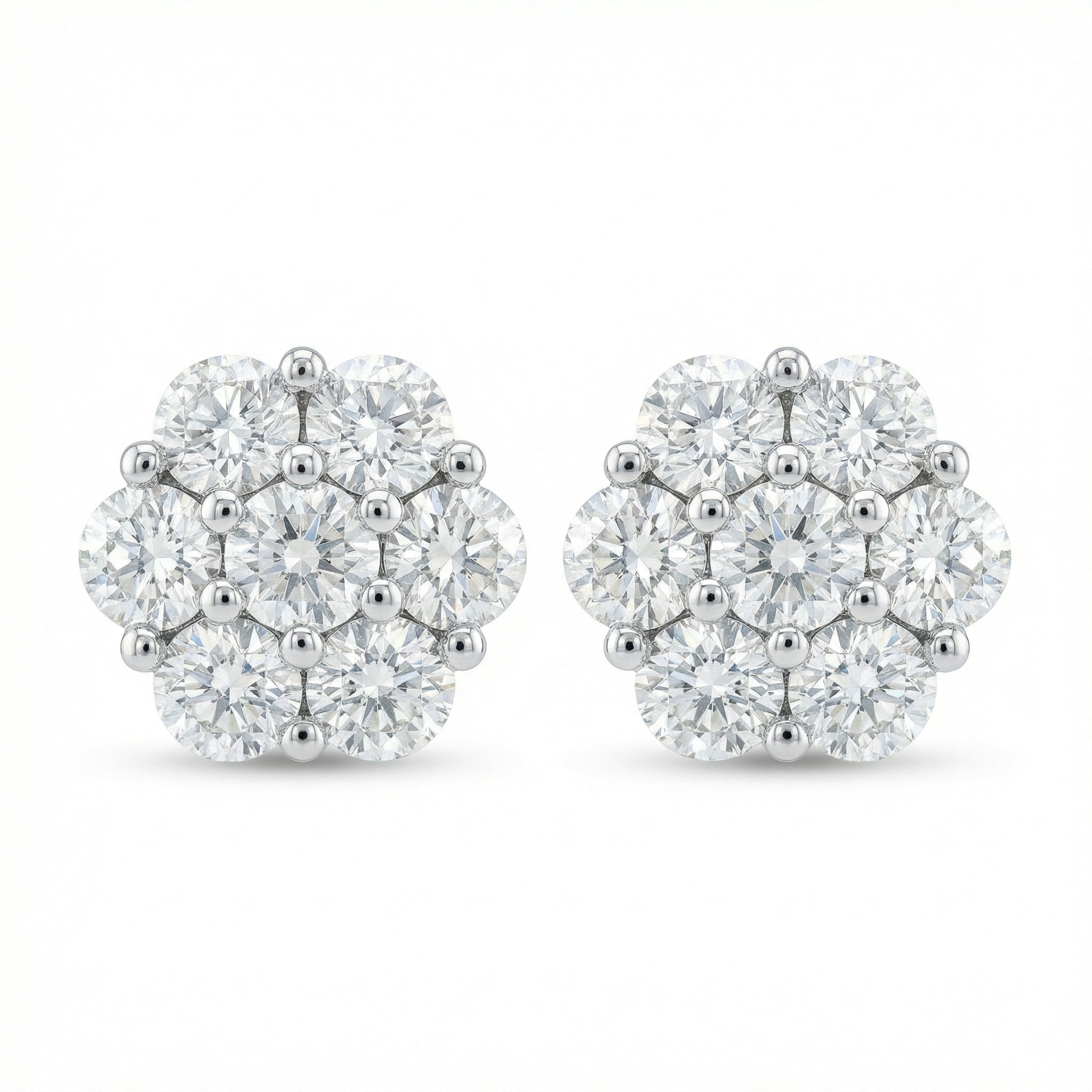 Diamond Flower Set Studs (6mm)