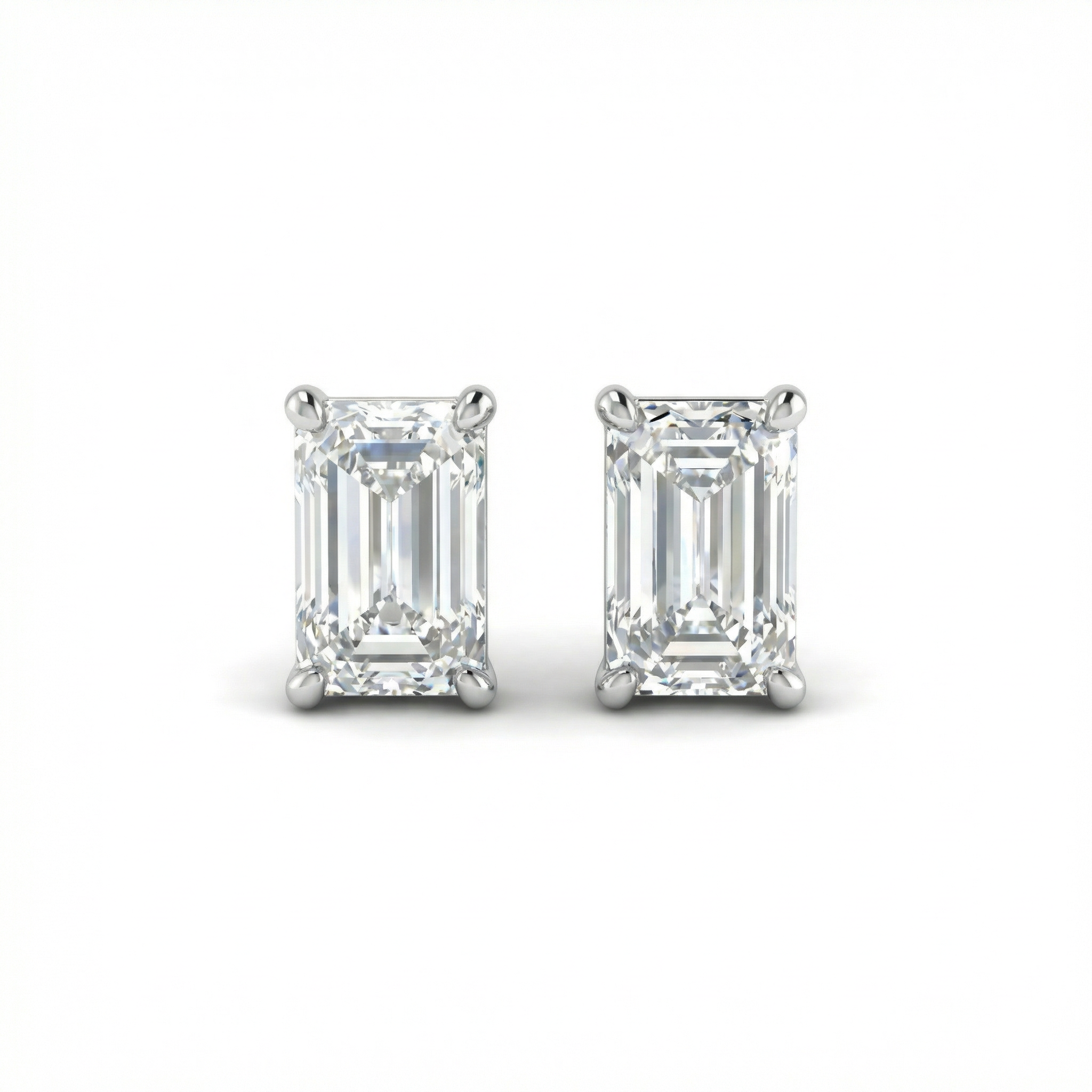 Diamond Emerald Cut Studs (8mm)