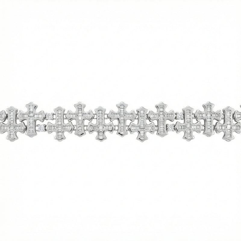 Mismatch Emerald Cut Cross Link Bracelet