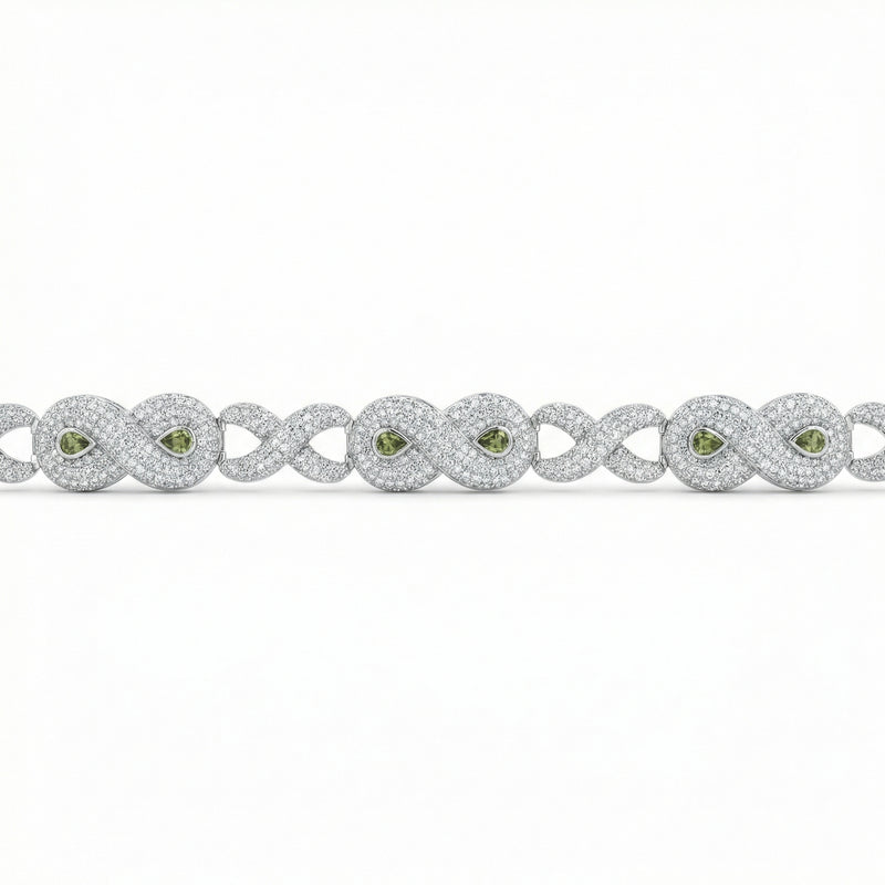 Color Stone Infinity Link Bracelet