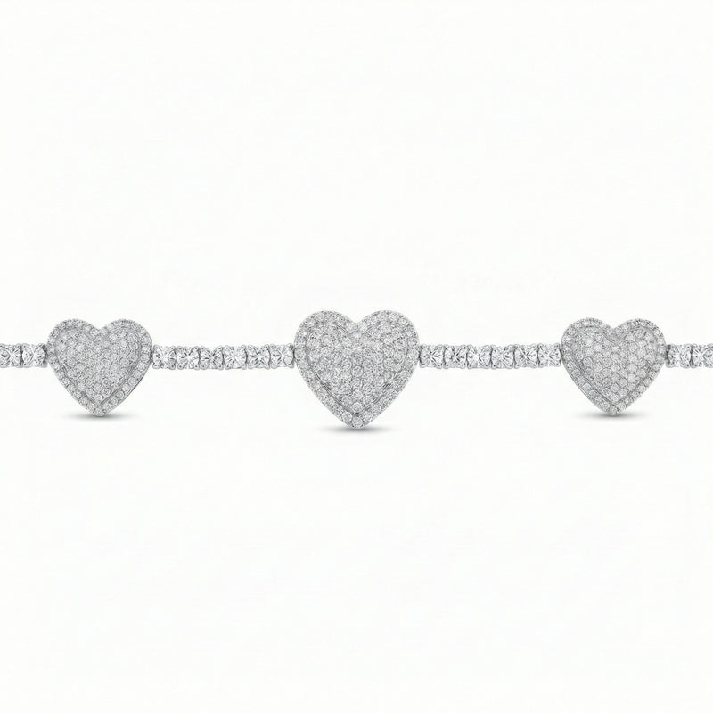 Heart Shape Tennis Bracelet