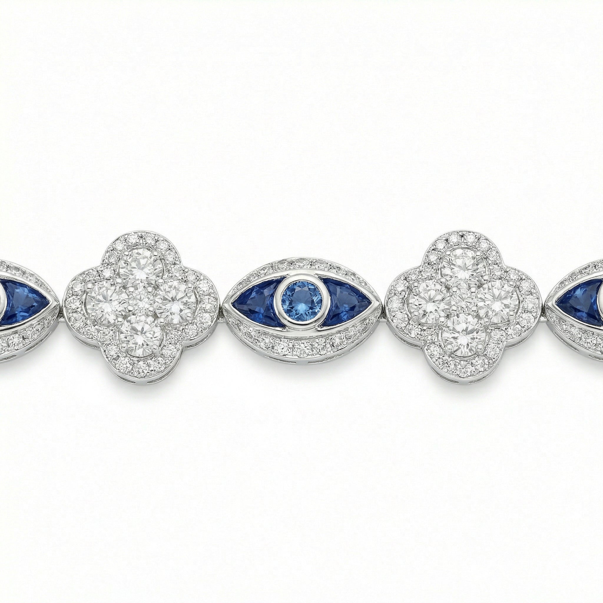 Evil Eye Clover Link Bracelet