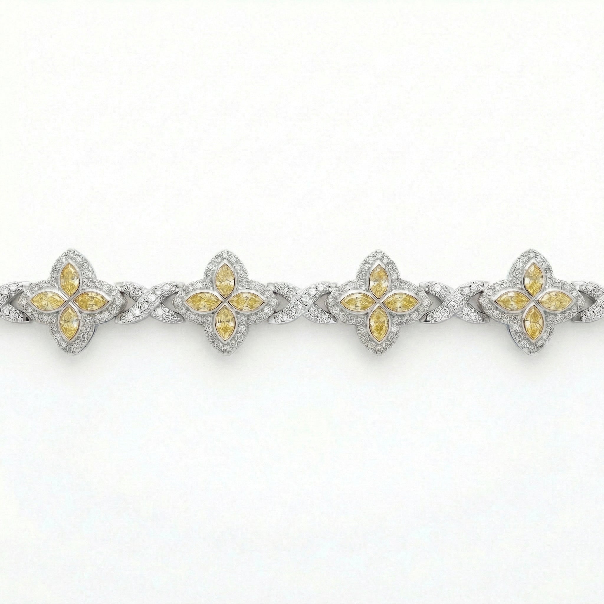 Colored Clover Link Bracelet