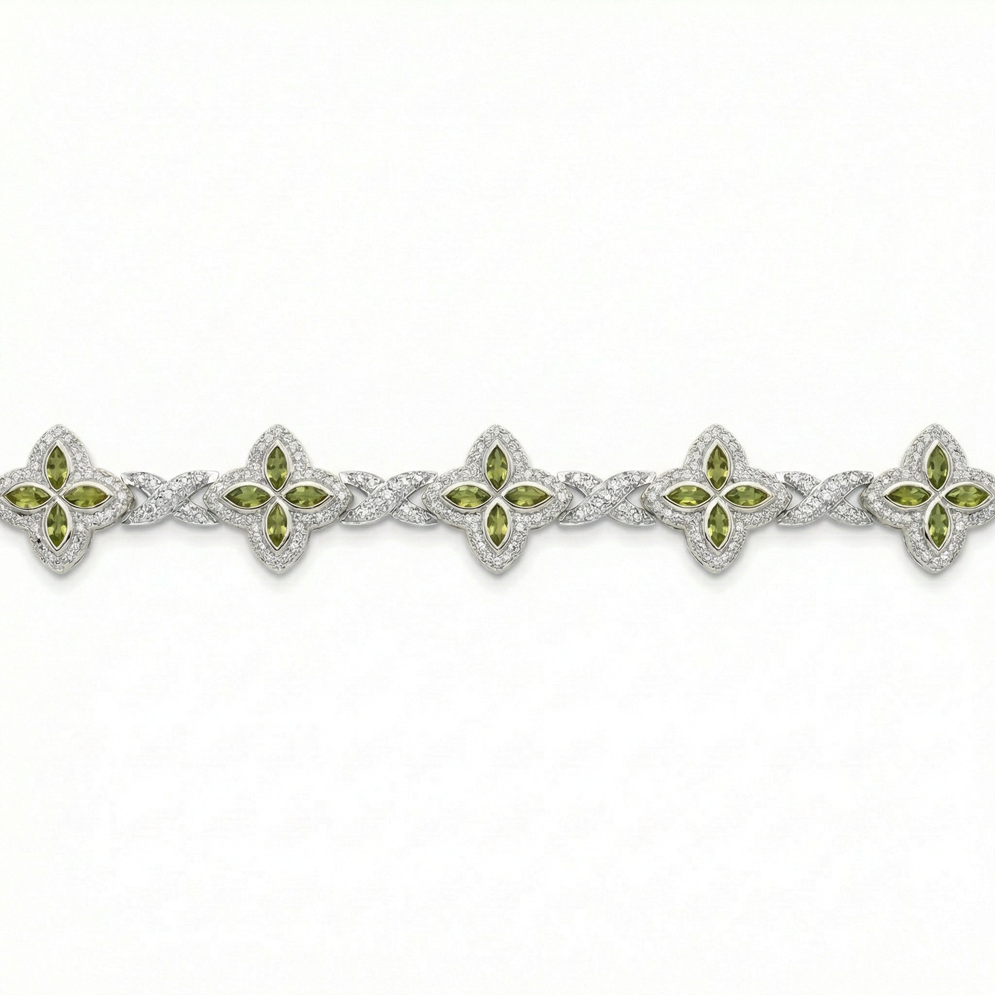 Colored Clover Link Bracelet