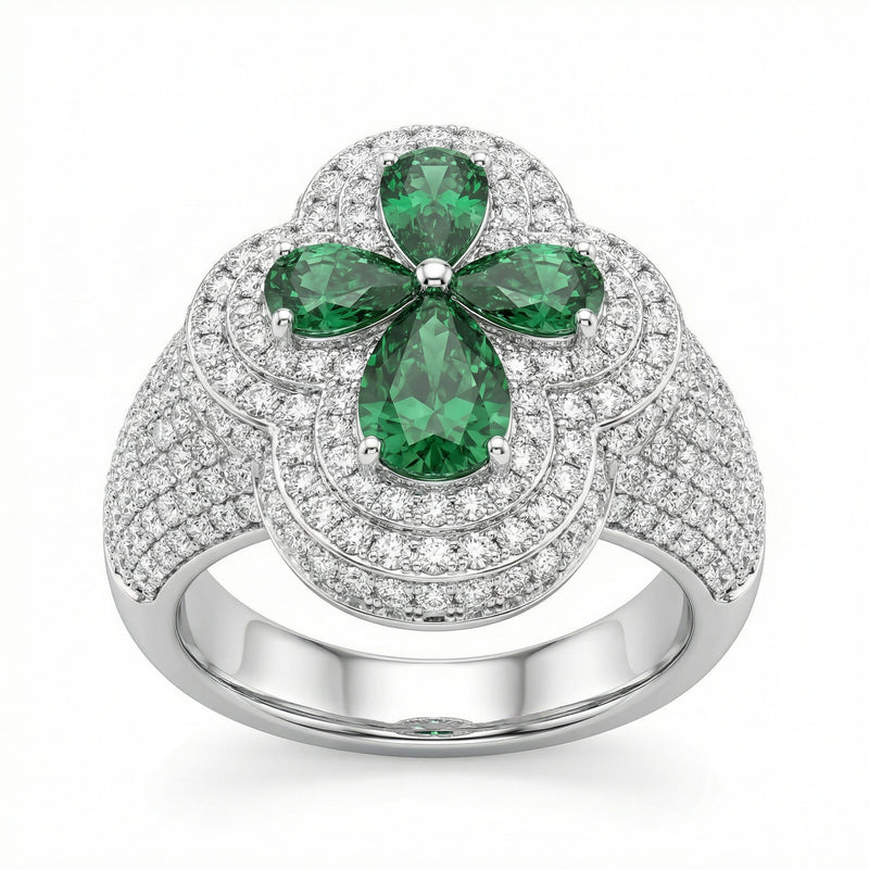 Green Marquise Cocktail Ring