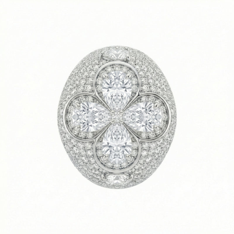 Pear Shape Pave Setting Ring