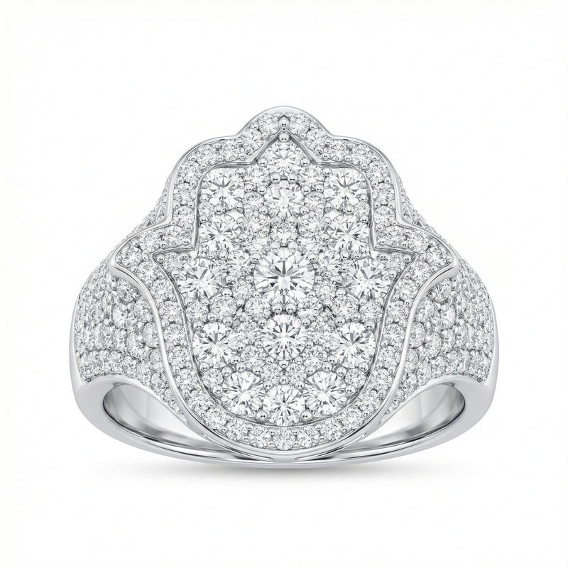Hamsa Pave Setting Ring