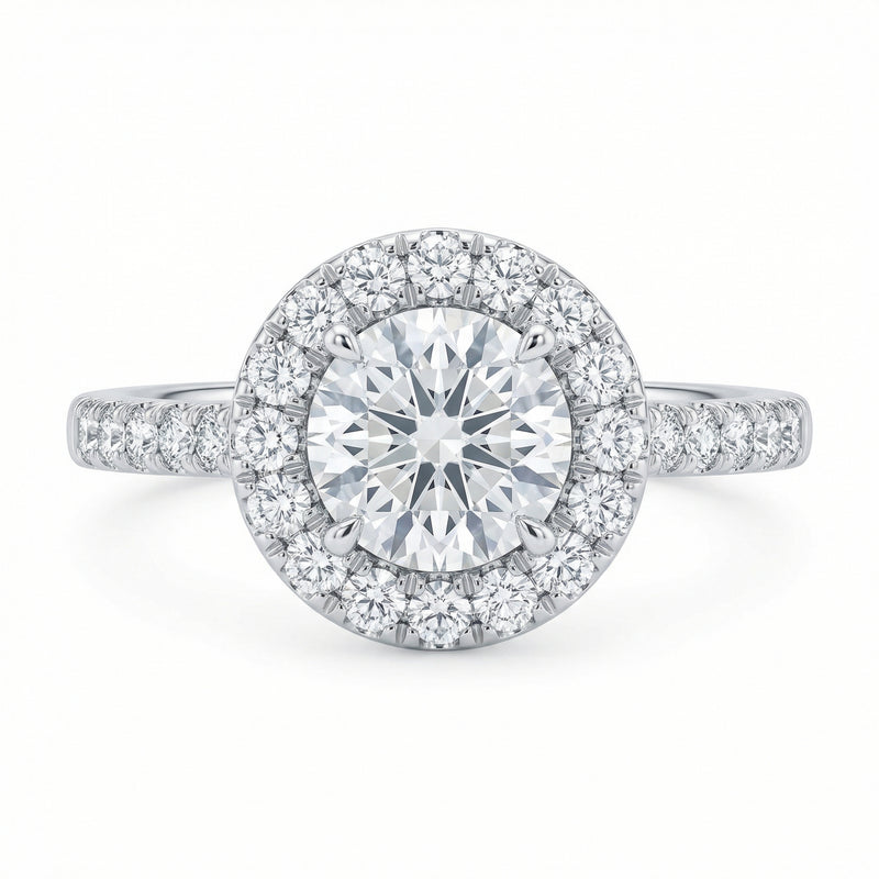 Round Brilliant Halo Ring