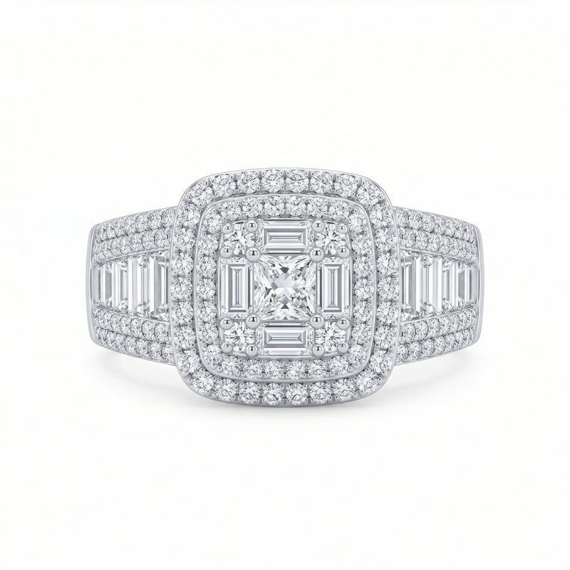 Baguette Round Setting Ring