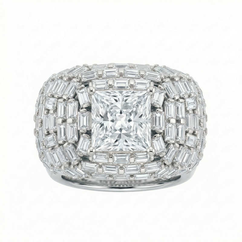 Radiant Cut Center Stone Ring