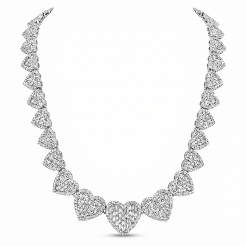 Heart Shaped Diamond Necklace