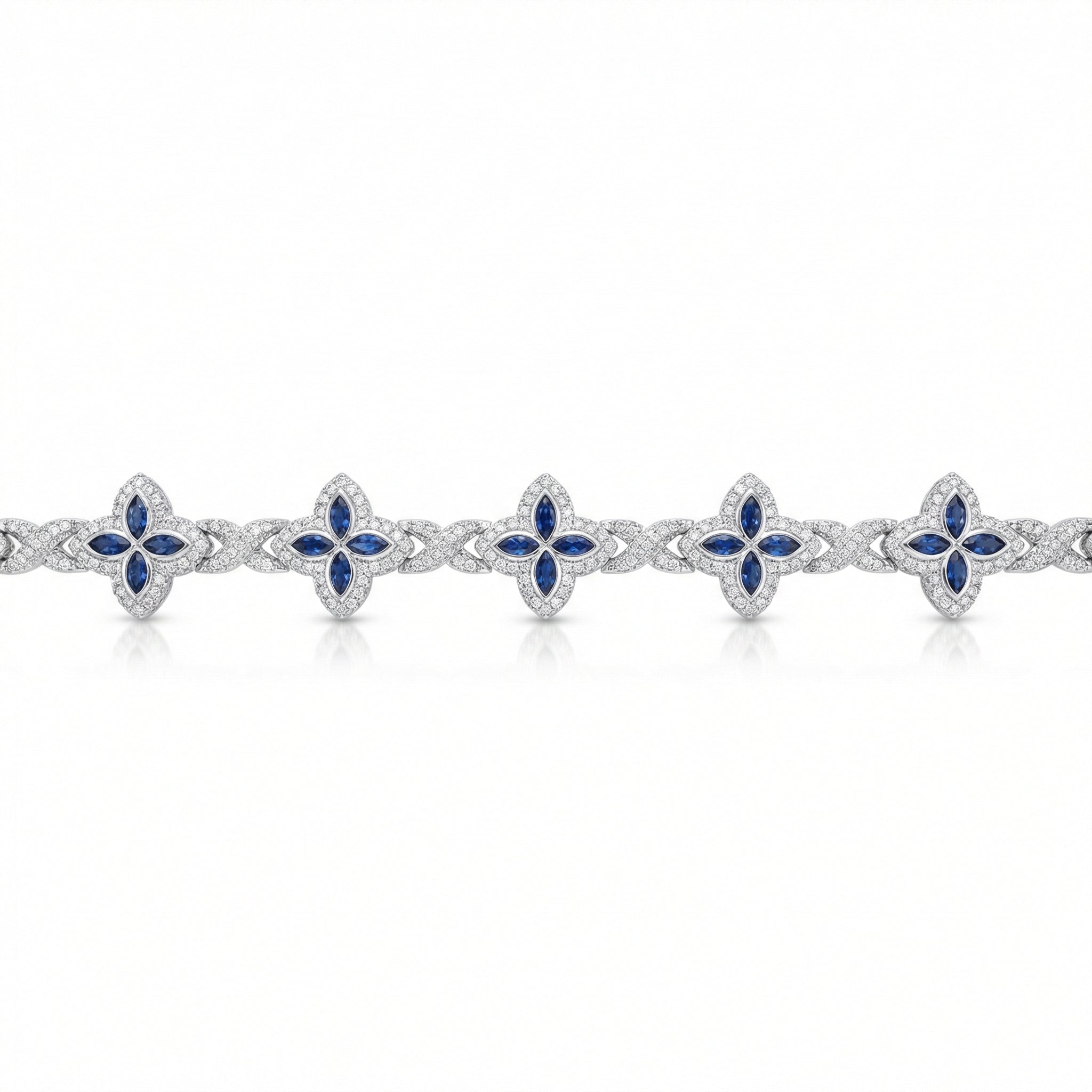 Colored Clover Link Bracelet