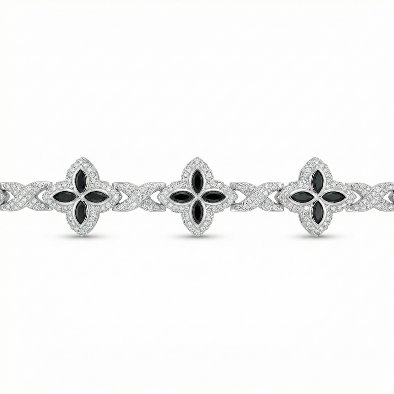 Colored Clover Link Bracelet