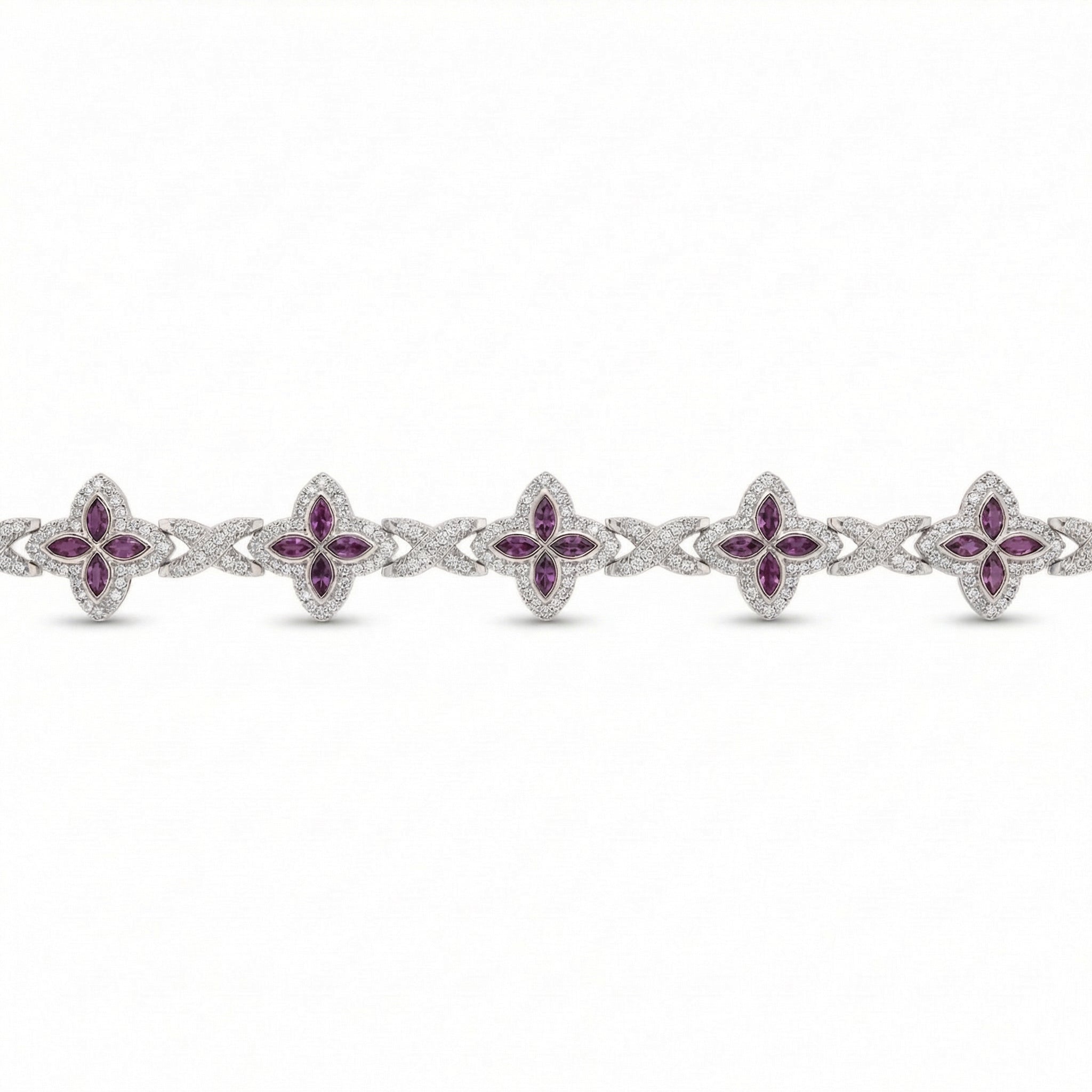 Colored Clover Link Bracelet