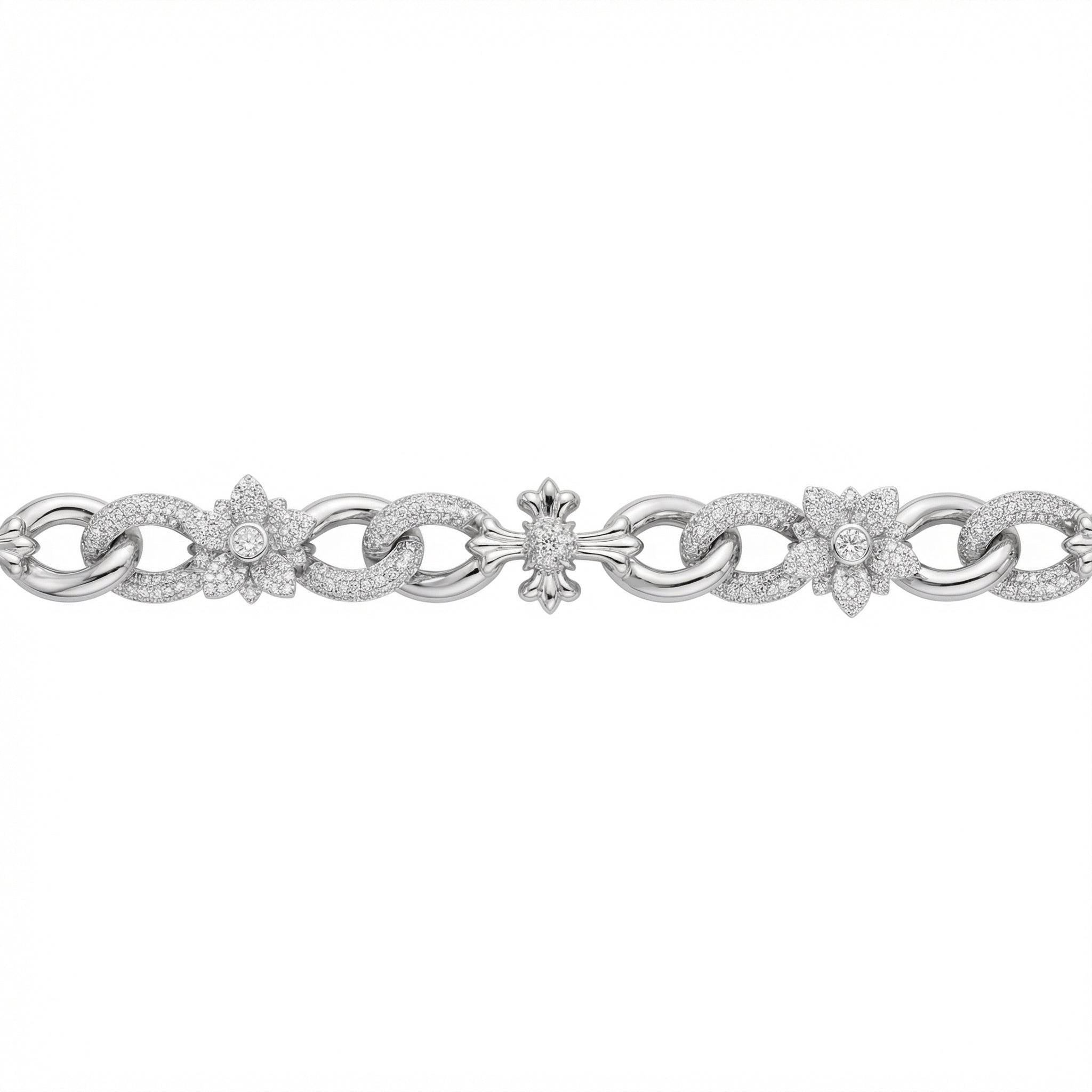 Chrome Clover Infinity Link Bracelet