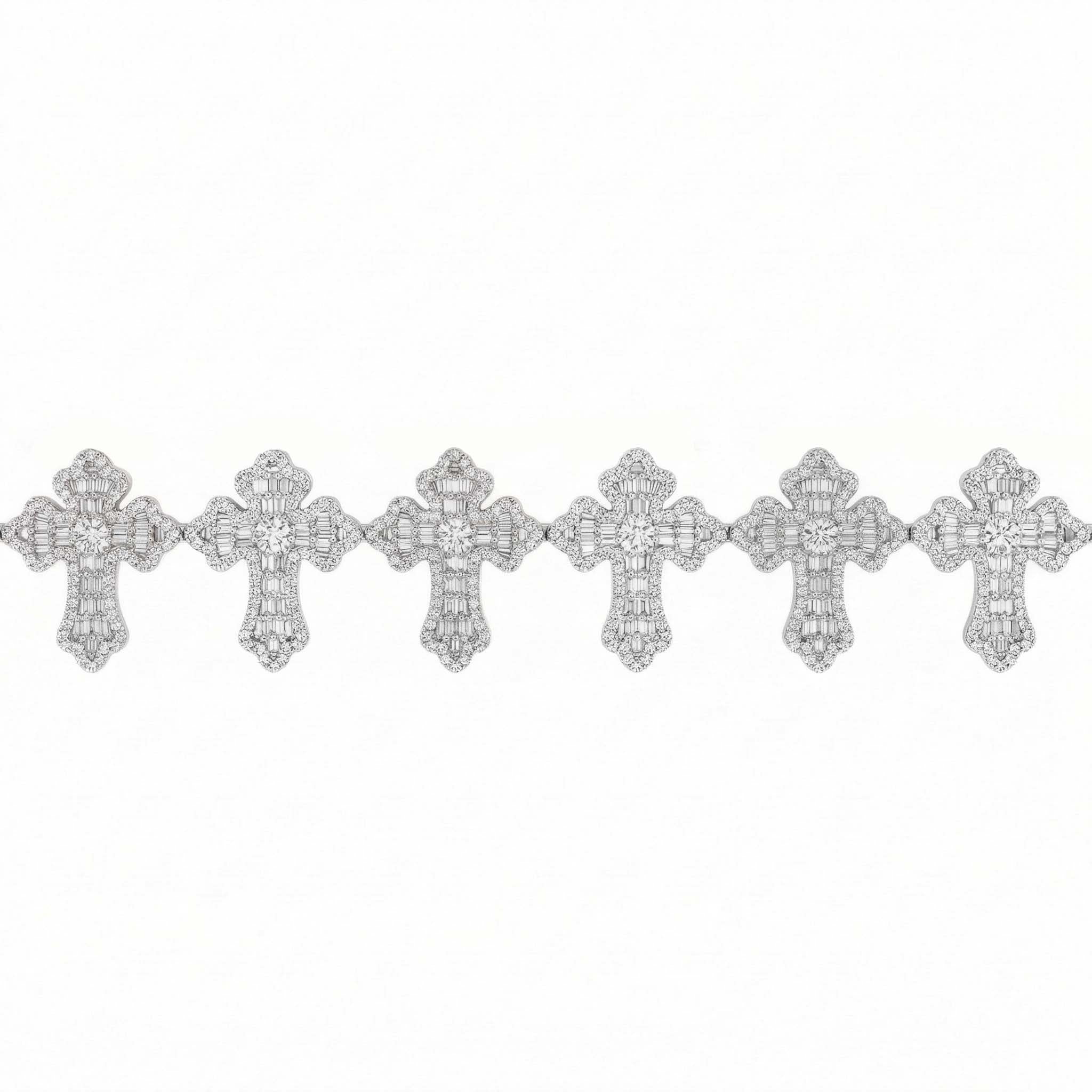 Baguette Cross Link Bracelet