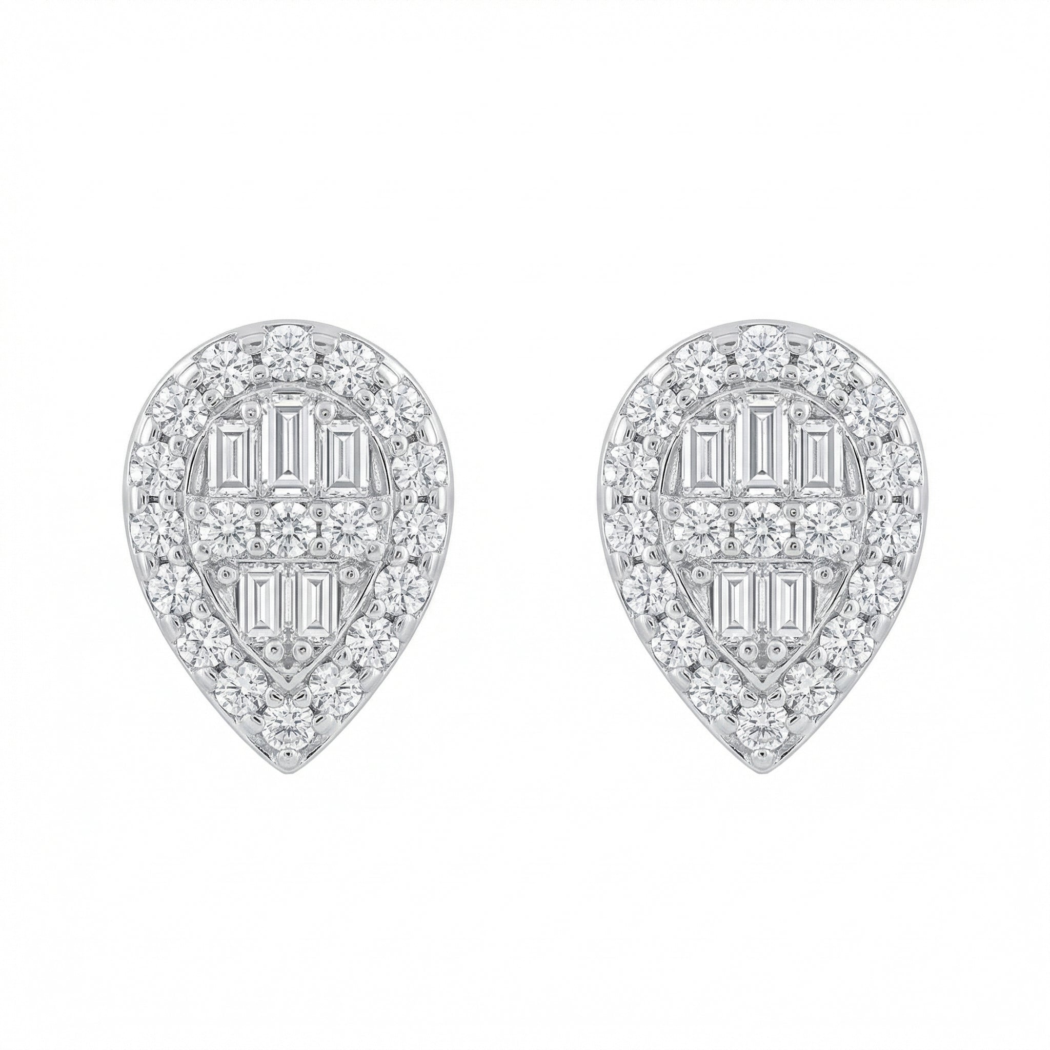 Diamond Mismatch Teardrop Studs