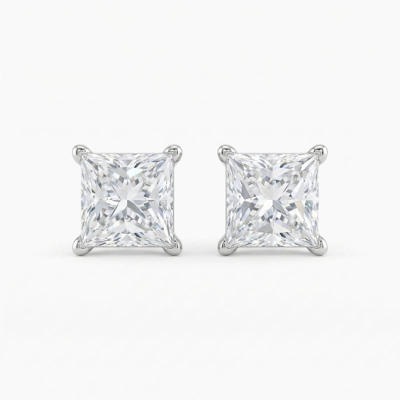 Diamond Princess Cut Flawless Studs