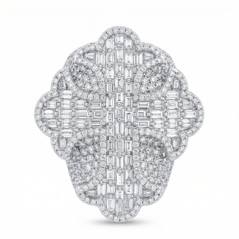 Baguette Cut Cross Ring