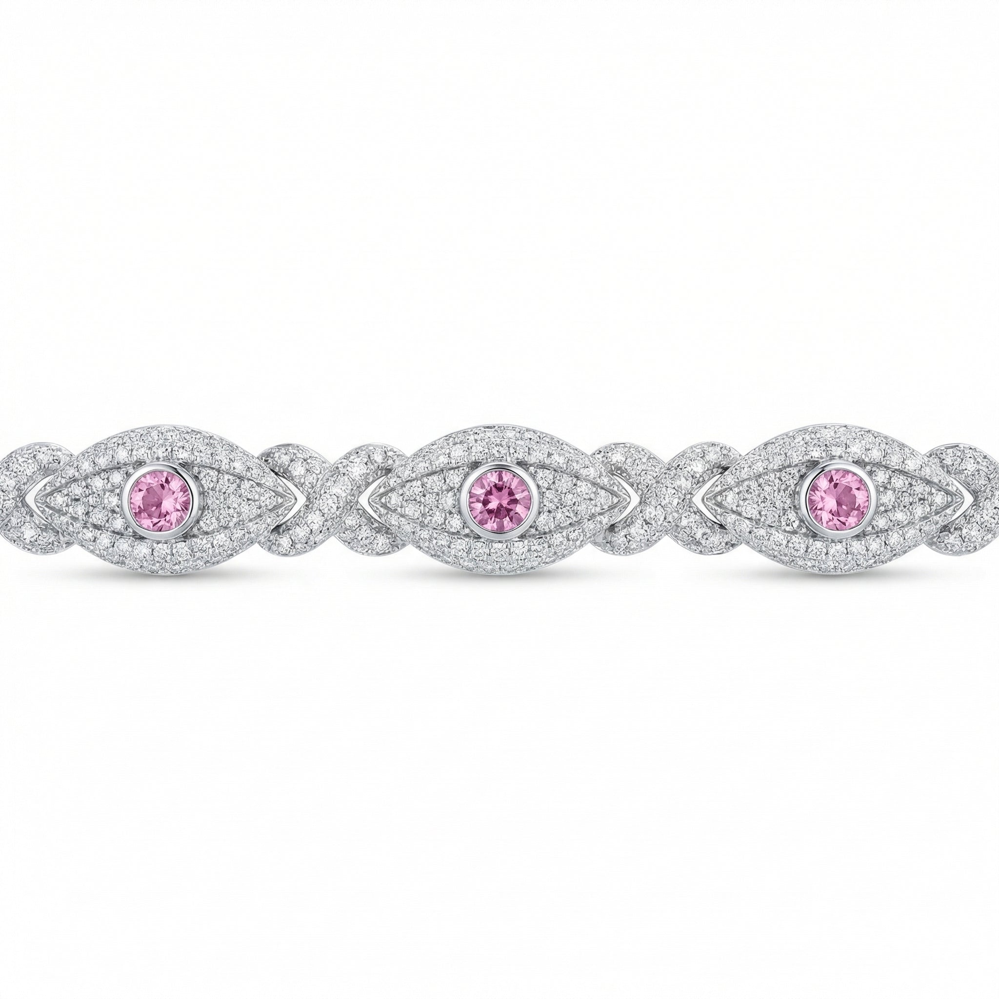 Colored Stone Evil Eye Infinity Link Bracelet