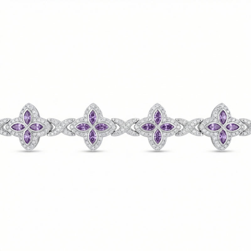 Color Clover Stone Infinity Link Bracelet