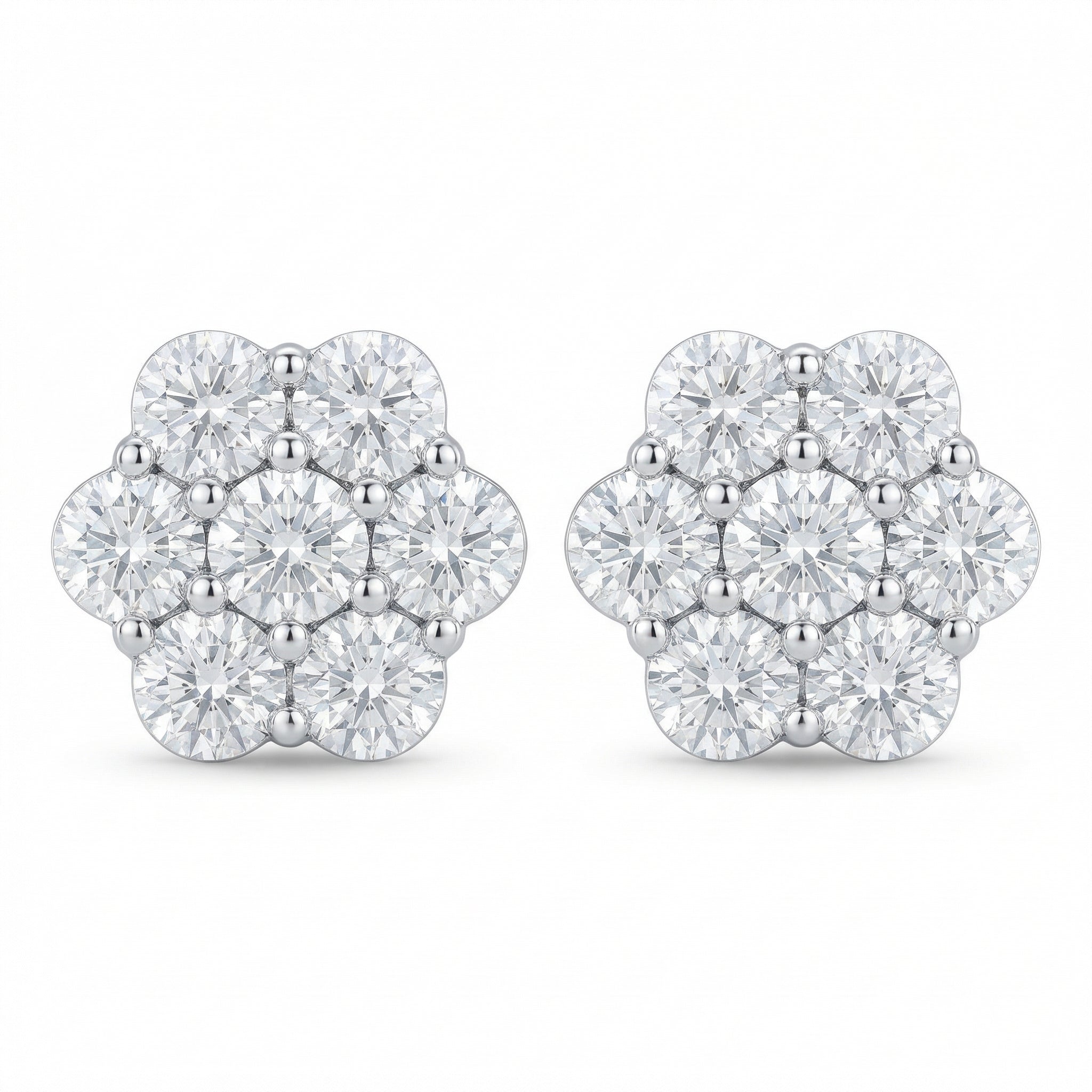 Diamond Flower Setting Studs (8mm)