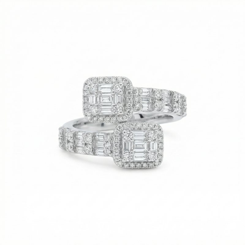 Square Accent Baguette Ring