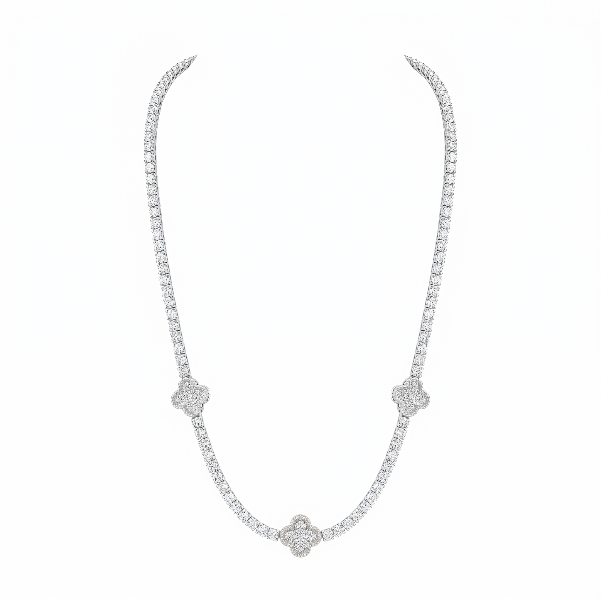 Diamond Clover Tennis Chain