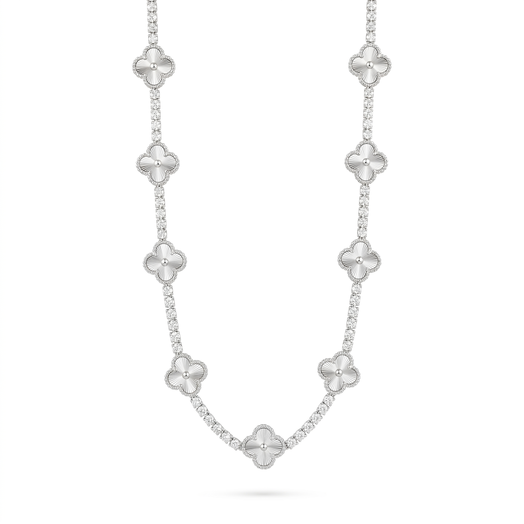 Diamond Clover Link Necklace