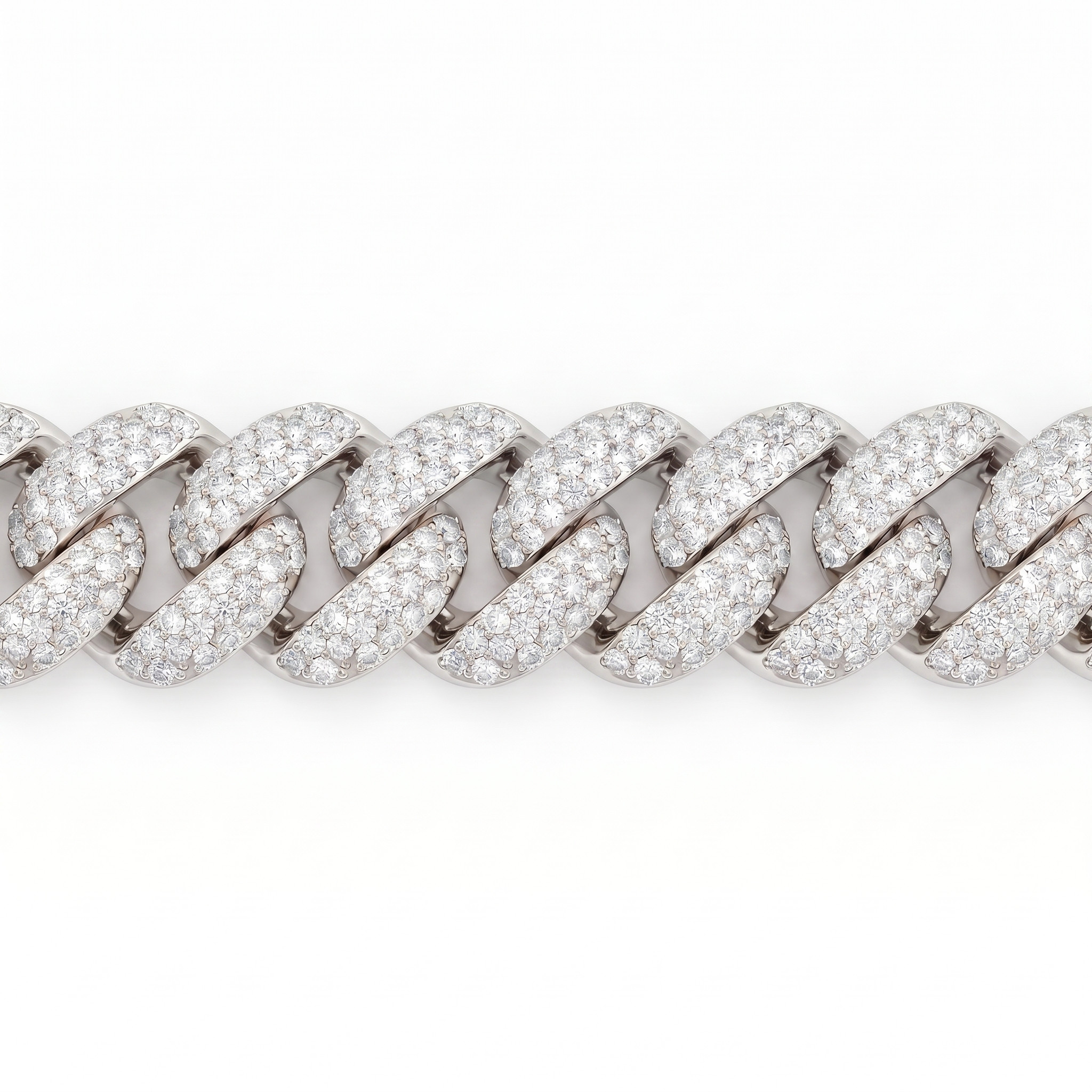 Flower Setting Cuban Link Bracelet Dior Lock (14mm)