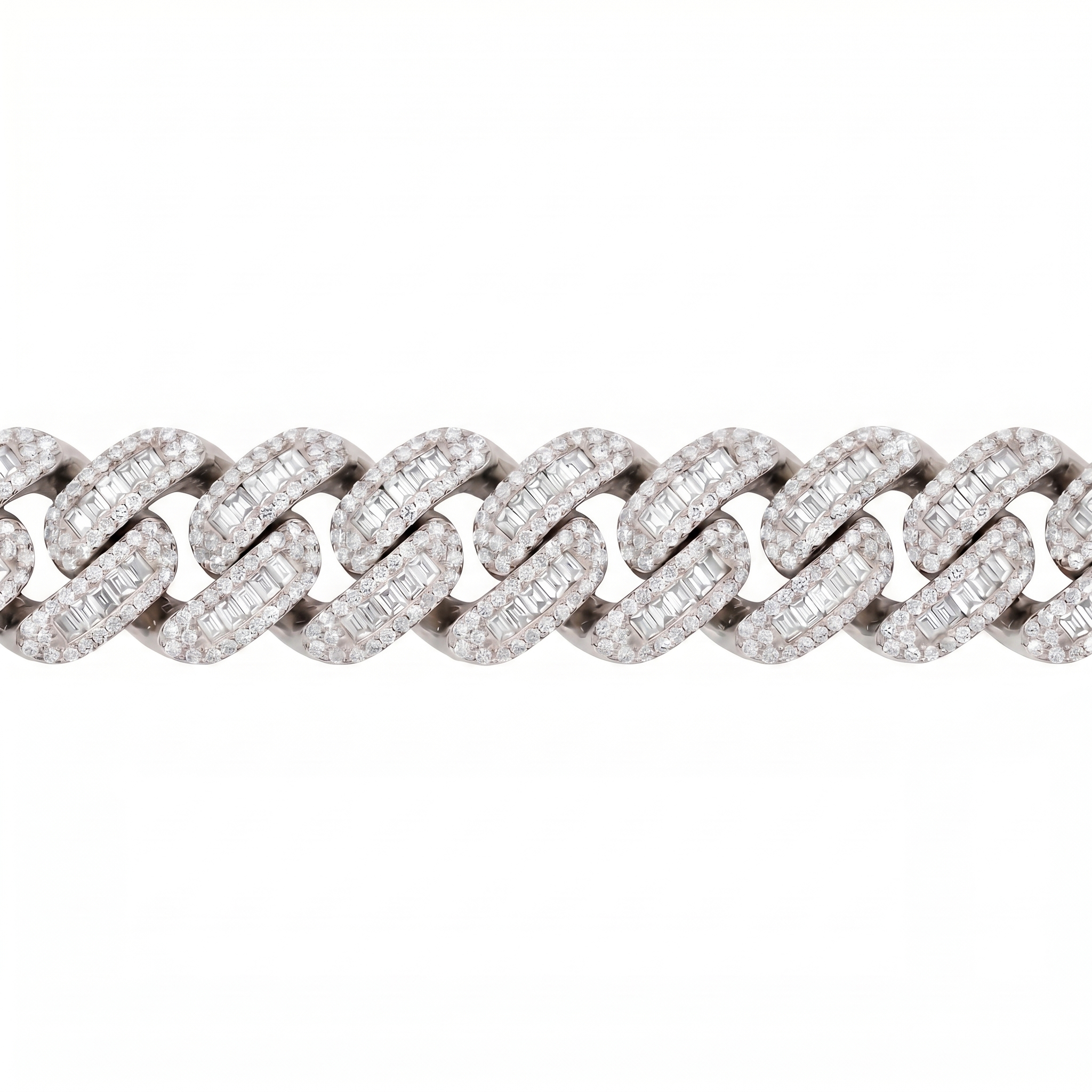 Emerald Cut Cuban Link Bracelet (16mm)