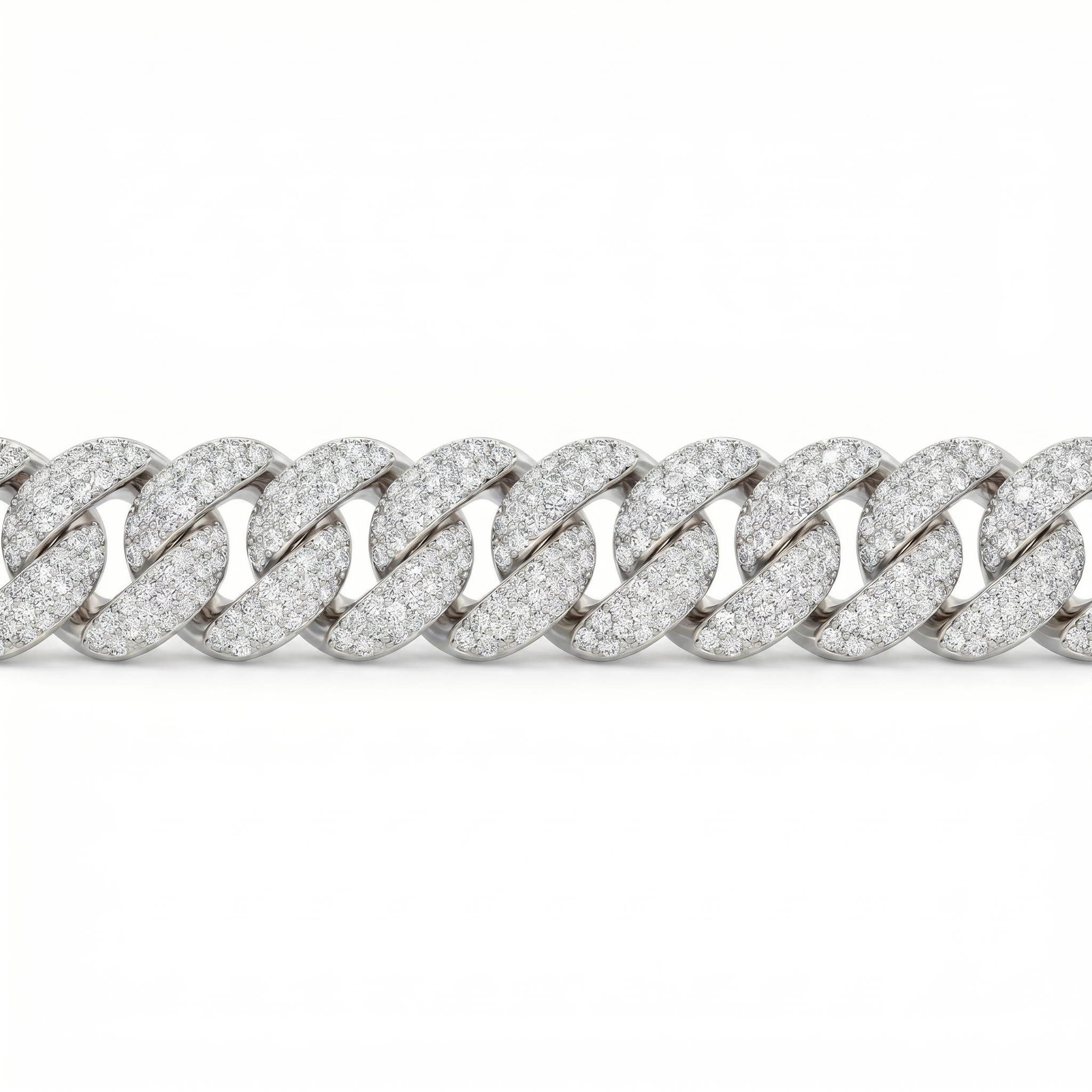 Flower Setting Cuban Link Bracelet (12mm)