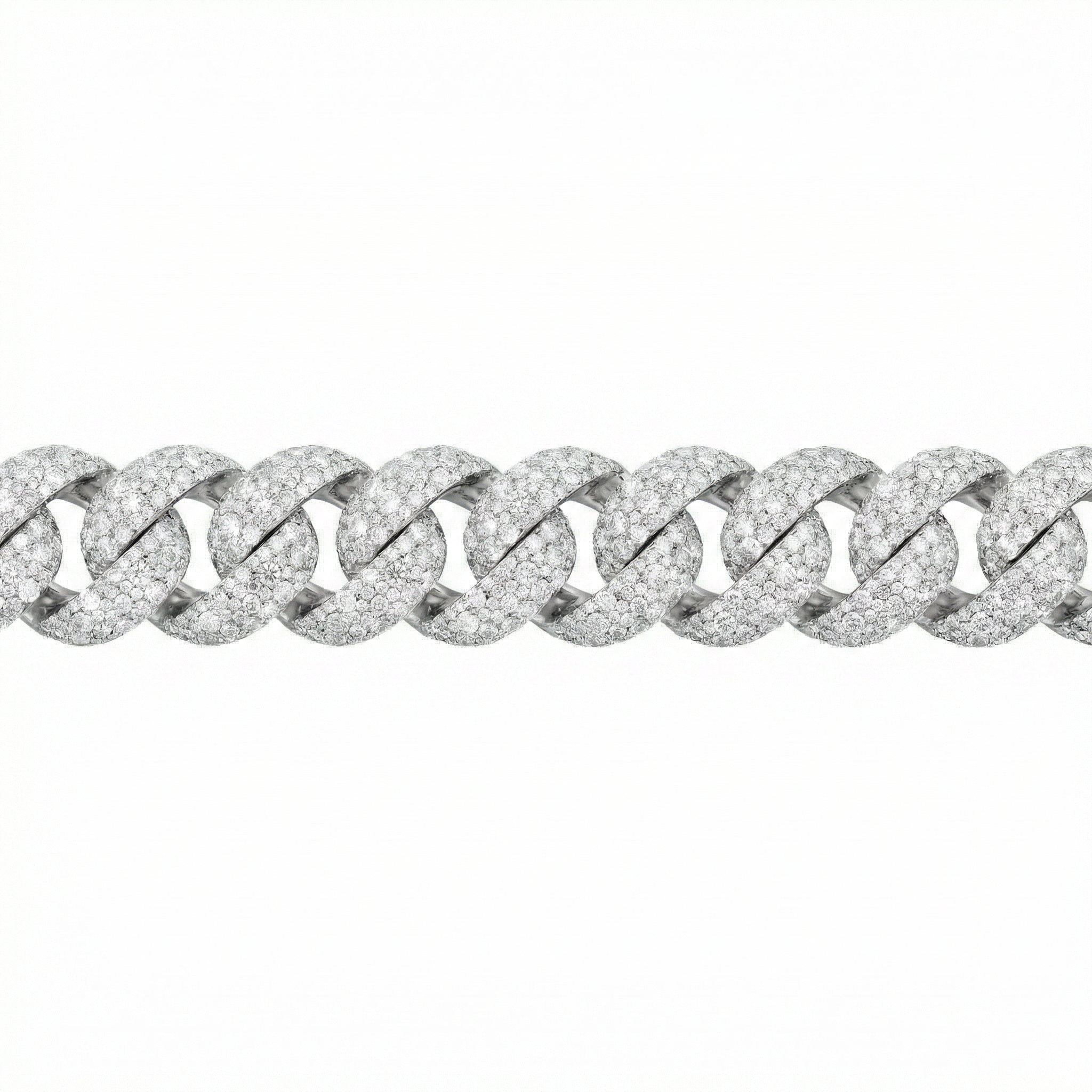 Mosaic Setting Cuban Link Bracelet (16mm)