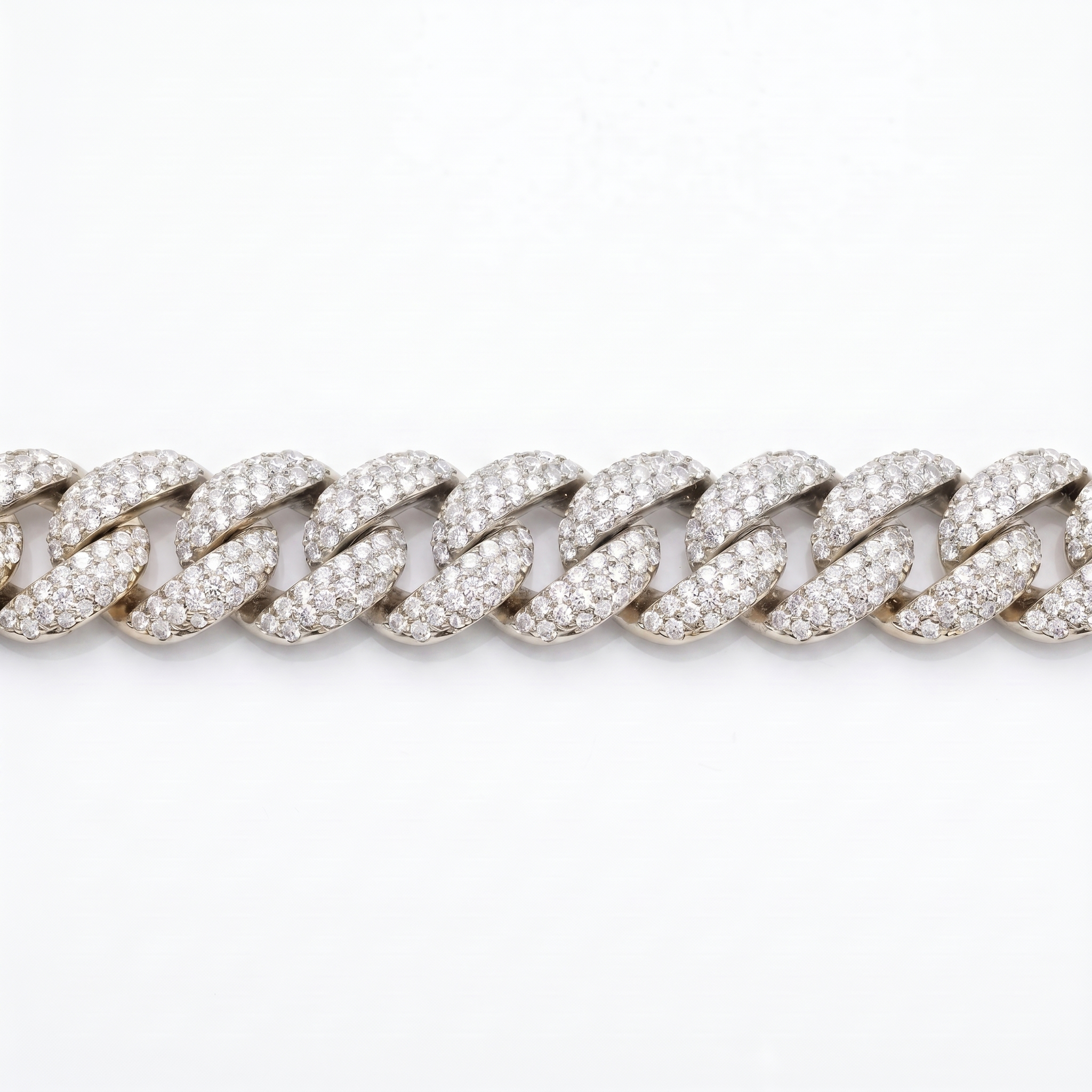 Flower Setting Cuban Link Bracelet (10mm)