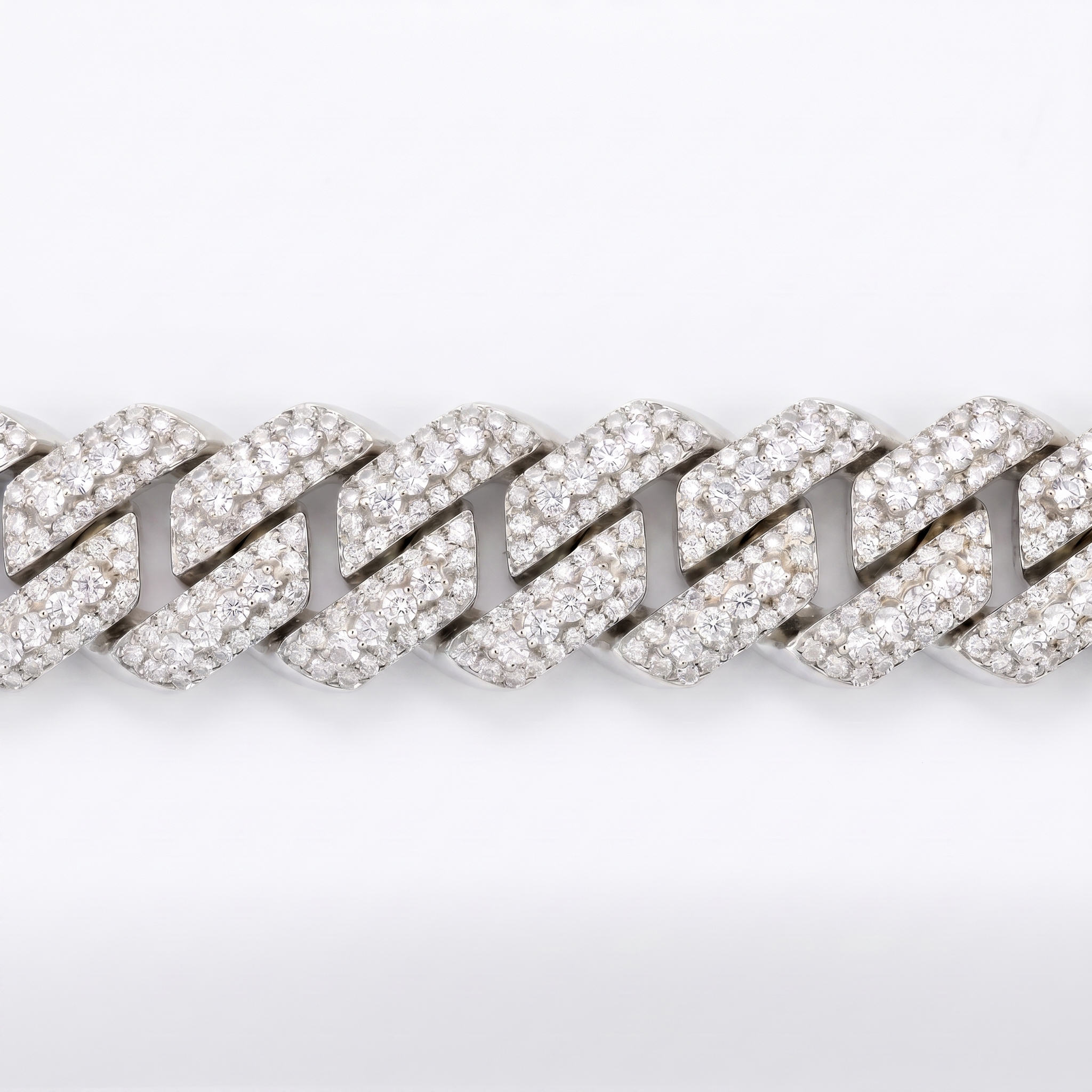 Prong Setting Cuban Link Bracelet (14mm)